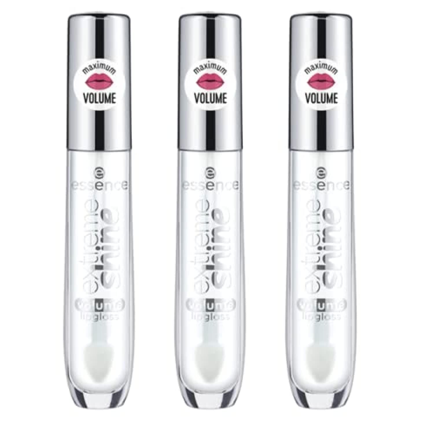 essence | 3-Pack Extreme Shine Volume Lip Gloss | High Shine, Non-Sticky, Long Lasting Transparent Lip Gloss | Vegan &amp; Cruelty Free (01 | Crystal Clear)
