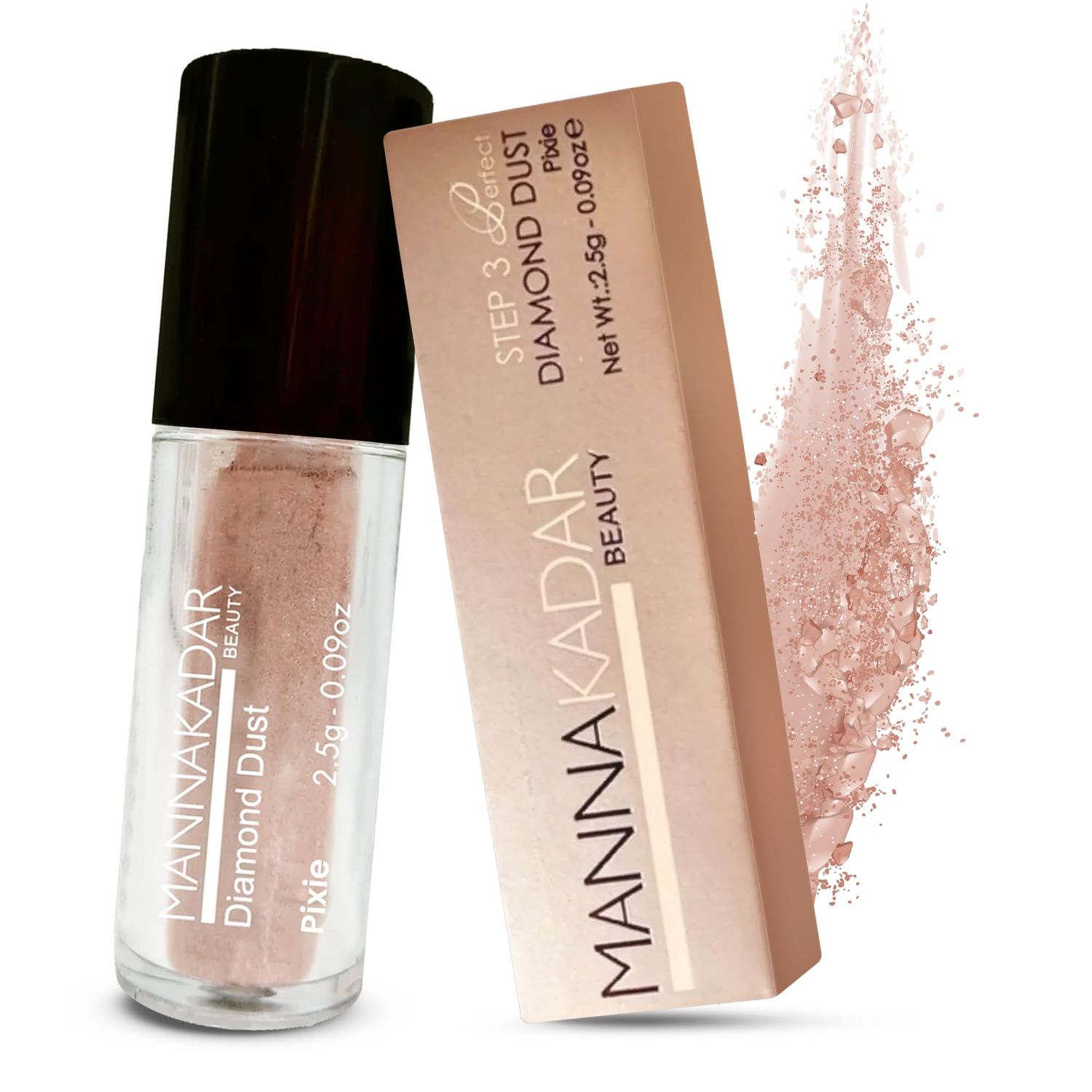 Manna Kadar Beauty Diamond Dust Pixie 3-in-1 Roll-On Shimmer Eyeshadow, Highlighter, and Lip-Topper Long Last Highly Pigmented, Smooth, Blendable, Mess-Free and Smudge-Proof for a Flawless Finish