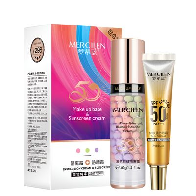 Face Primer before Makeup Set,3 Colors Makeup Primer &amp; Sunscreen Set, Pore Invisible Cream, Even Skin Colour, Make Foundation Fit Better and Create Stunning Makeup