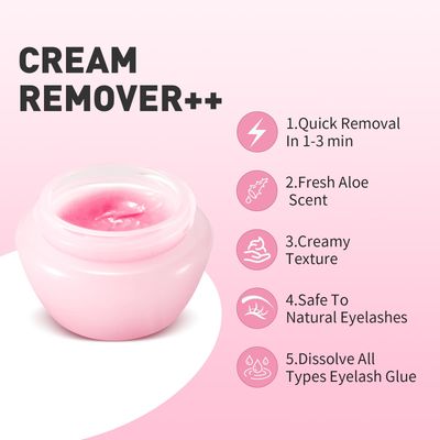 lashmate Lash Extension Remover Cream, Lily Scent Eyelash Makeup Remover,Low Irritation Eyelash Adhesive Remover for Professional Eyelash Extensions,Salon Use Lash Remover for Lash Extensions 15g