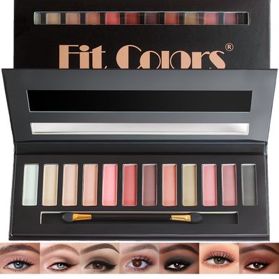 Sigaitwax 12 Color Eyeshadow Palette, Naked Nude Eye Shadow Long Lasting Waterproof Cruelty-Free, Blendable Formula Neutral Eye Shadow Palette Makeup Palette-With Dual-Ended Brush and Mirror, A