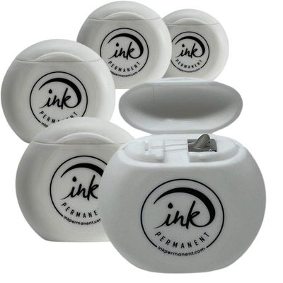 5 Pack Pre-Inked Premium Eyebrow Mapping String by Ink Permanent 100 M - 328 Ft Mapping Thread For Eyebrow Mapping For Microblading, PMU and Henna Procedures 20M each (White)
