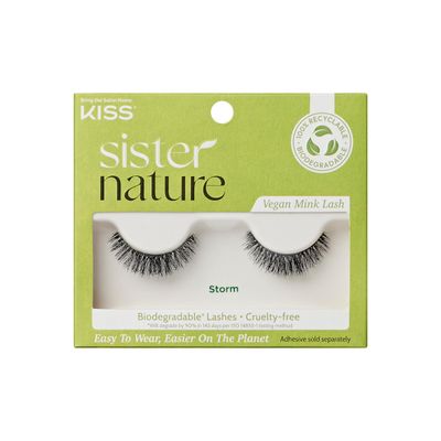 KISS Sister Nature Vegan, False Eyelashes, &#39;Ivy&#39;, 14 mm, Includes 1 Pair Of Lash, Contact Lens Friendly, Easy to Apply, Reusable Strip Lashes