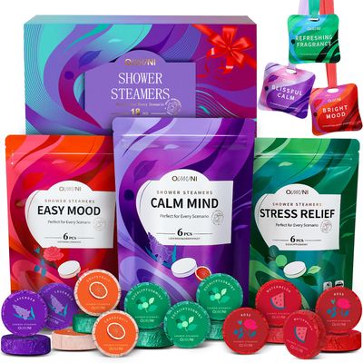 Shower Steamers Aromatherapy - 18 Pack Shower Bombs Natural Organic Essential Oils Comes with 3 Sachet, Birthday Gifts for Women, Valentines Day Gifts for Her, Gifts for Mom Her Grandma Sister