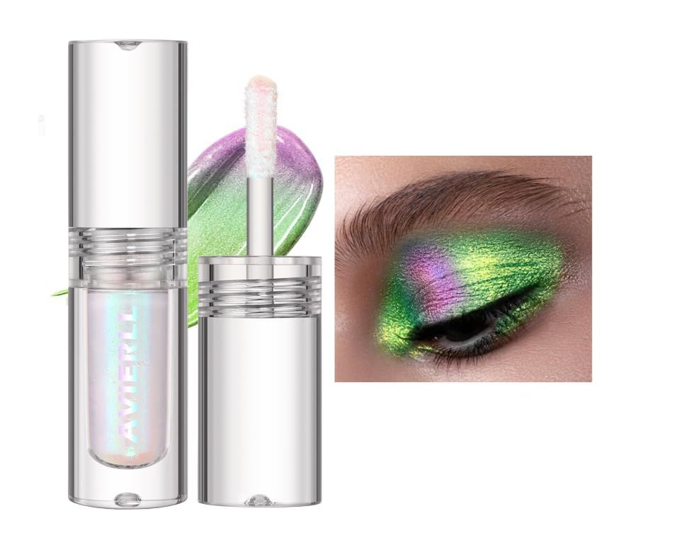 YOUFE 3-Pack Holographic Liquid Eyeshadow Set - 3 Unique Colors, Smooth &amp; Long-Lasting, Half-Liquid Half-Solid Formula, Easy-to-Apply in Convenient Nail Polish Bottle