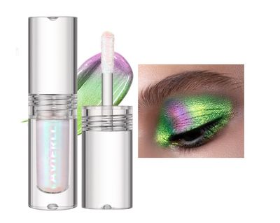 YOUFE 3-Pack Holographic Liquid Eyeshadow Set - 3 Unique Colors, Smooth &amp; Long-Lasting, Half-Liquid Half-Solid Formula, Easy-to-Apply in Convenient Nail Polish Bottle