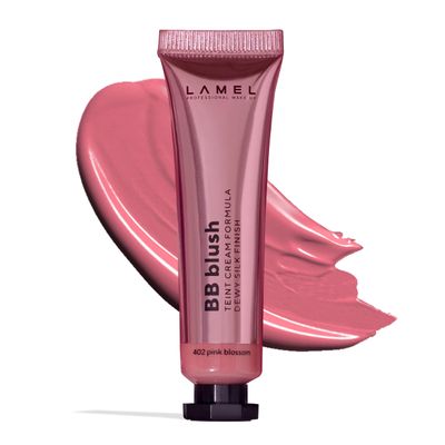 Lamel BB Blush Cheek Makeup - Lightweight and Long Lasting Liquid Blush - Blendable Cream Blush for Cheeks, Natural Finish Cream Contour - Pink Liquid Blush, 402 (Pink Blossom) -10ml0,33fl.oz