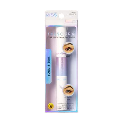 KISS Falscara DIY Eyelash Extension Bond &amp; Seal Infused with Biotin &amp; Vitamin E - Strong Gentle Comfortable Lash Adhesive for All Day Wear For Use With Falscara Lash Wisps, Remover, and Applicator