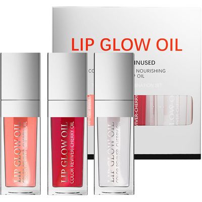 3 Colors Tinted Plumping Lip Oil Gloss Set, Fat Lip Oil Drip Lip Glow Oil,Ultra-Hydrating &amp; Nourishing Lip Care Lip Tint, Smooth Glossy Shiny Transparent Lip Gloss Plumping Lip Care(SET A)