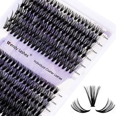 Individual Cluster Lashes 30D40D Mixed Natural Eyelash Clusters CD Curl 0.07mm Matte Black Soft 12-16mm Mink DIY Individual Eyelashes Cluster Lashes Extension(3040D-D,12-16mm Mixed)