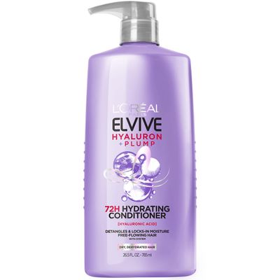 L&#39;Oreal Paris Elvive Hyaluron Plump Hydrating Conditioner for Dehydrated, Dry Hair Infused with Hyaluronic Acid Care Complex, Paraben-Free, 26.5 Fl Oz (Packaging May Vary)