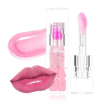 Unidollss MOOD Color Changing Hydrating Lip Glow Oil, Moisturizing Lip Gloss Plumping, Smooth Finish and Fine Shimmer Tinted Lip Balm, Non-Sticky Long Lasting Nourishing Lip Oil