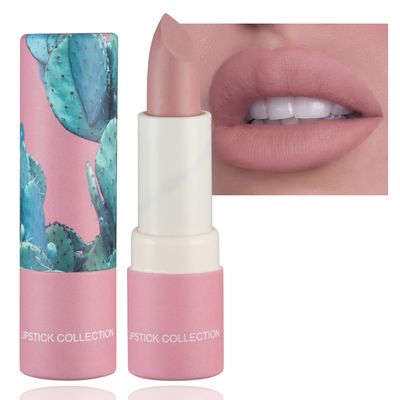 Matte Nude Lipstick,Nude Paper Tube Nude Matte Lipsticks for Women,Bold &amp; Intense Colors,Non-Stick Cup Not Fade Silky Smooth Velvet Lip Gloss Set Nude Lip Stick Matte Lipstick Lip Makeup Gifts(Pink)
