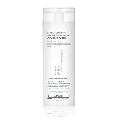 GIOVANNI Direct Leave In Weightless Moisture Conditioner - Co-Wash, Great for Curls &amp; Wavy Hair, Wash &amp; Go, Salon Quality, No Parabens, Infused with Natural Botanical Ingredients - 8.5 oz
