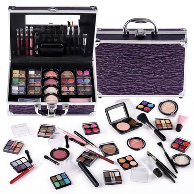 Makeup Kit for Teen Girls &amp; Women Full Kit, Beauty Train Case with Starter Cosmetic Set, Make Up Valentine&#39;s Day Gift Box with Eyeshadow,Lipgloss,Highlighter,Blush,Lip&amp;Eye Pencils,Brush &amp; More(Purple)