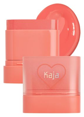 Kaja Dewy Bar - Creamy Multi-Stick Blusher &amp; Lip Balm, Korean Cream Blush Stick for Cheeks and Lips, 45% Moisturizing Oil, Apple Extract, Vitamin-Hyaluronic Acid Infused, 03 Peach Cobbler,10g