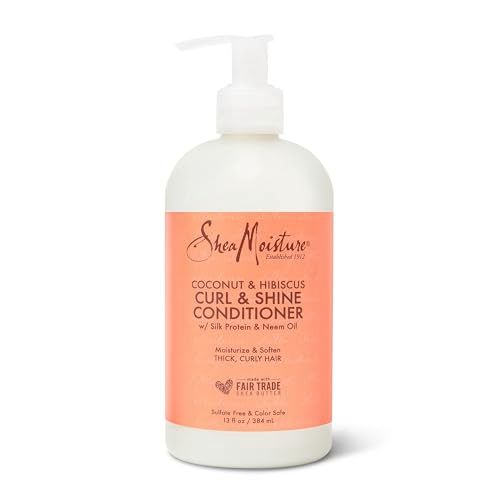 SheaMoisture Curl &amp; Shine Conditioner Coconut &amp; Hibiscus, for Thick, Curly Hair to Moisturize &amp; Soften, 13 oz