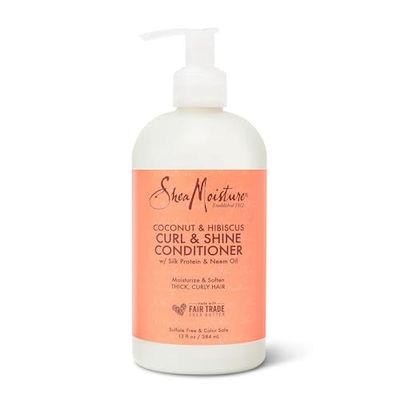 SheaMoisture Curl &amp; Shine Conditioner Coconut &amp; Hibiscus, for Thick, Curly Hair to Moisturize &amp; Soften, 13 oz