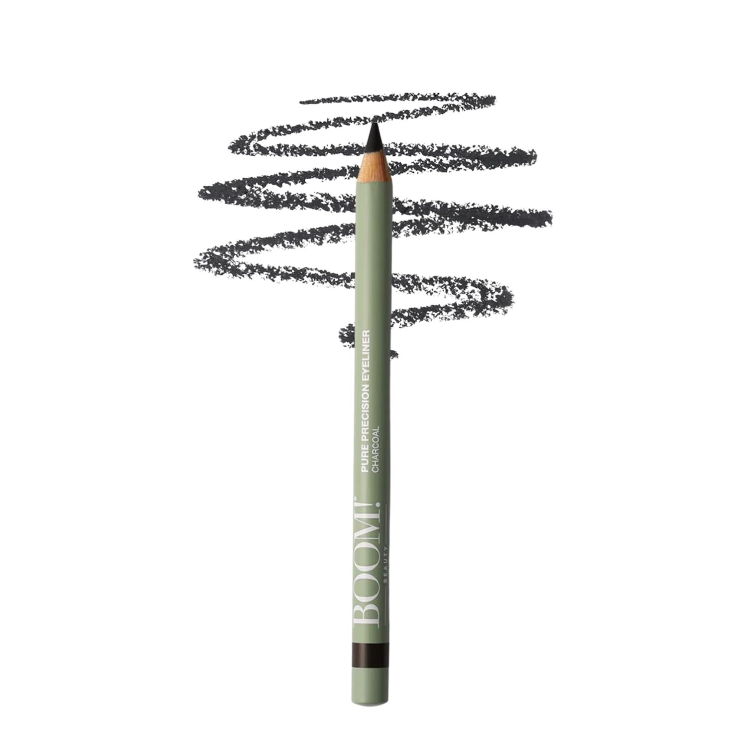 BOOM! Beauty Pure Precision Eyeliner All-Natural, Skin-Loving, All-Day Wear. Waterproof, Smudge-proof, Smooth Glide Pencil. Richly Pigmented Vegan Eye Makeup For Ageing Skin (Charcoal)