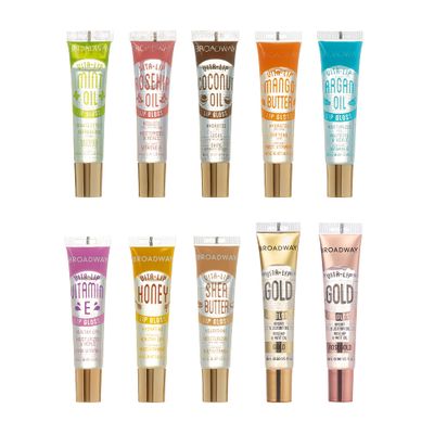 Broadway Vita-Lip Clear Lip Gloss Moisturizing Hydrating Nourishing Long Lasting High Shine Glossy Lip Care Gloss 0.47oz14ml (10 PCS SET)