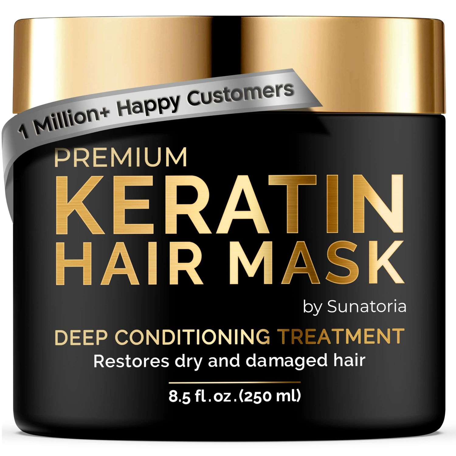 SUNATORIA Keratin Hair Mask - Keratin Hair Treatment - Hair Mask for Damaged Hair - Deep Conditioning Hair Mask For Dry Hair - All Hair Types - Vitamin E, Omega 3, 9