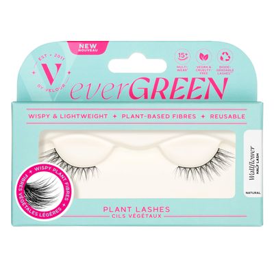 everGREEN Plant Lashes | Half Lashes | Strip Lashes | Natural Wispy Lashes | Fake Eyelashes | Plant-Based Fibres | Flared &amp; Natural Volume (Wallflower) Half Lash