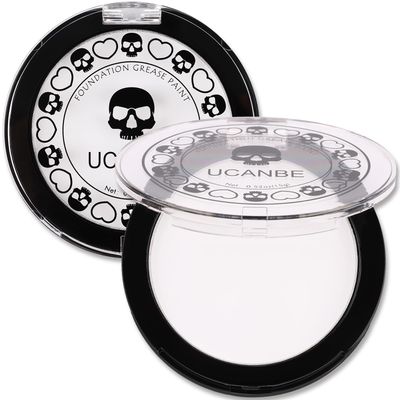 UCANBE Goth White Cream to Powder Foundation Makeup, Professional Clown White Face Body Paint with Matte Finish for Halloween, SFX Makeup, Cosplay, Costume, Stage, Mime &amp; Film(0.52oz)
