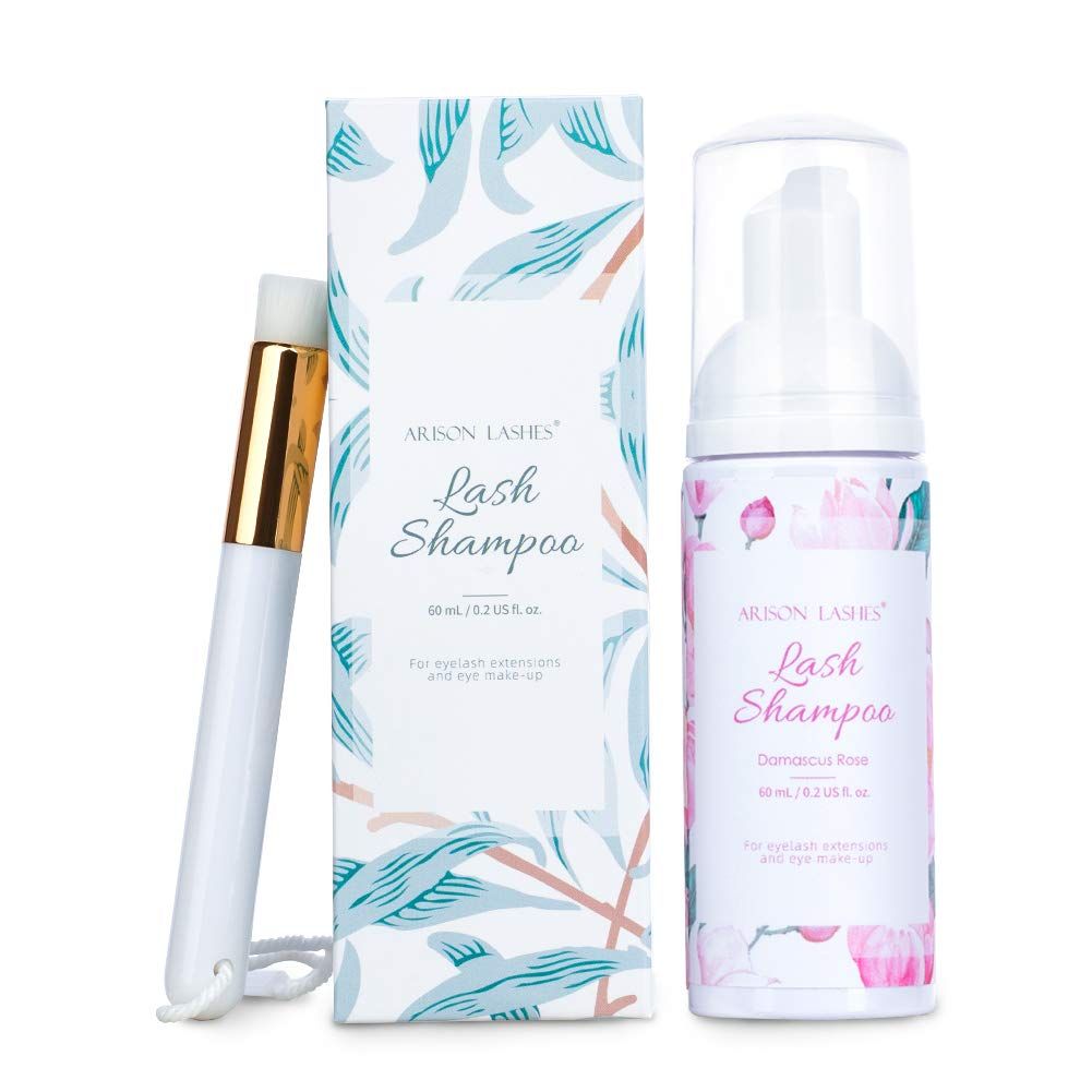 Eyelash Extension ShampooBrush60ml Eyelash Foam CleanerSafe and Mild Without IrritationRemove Makeup Residue &amp; MascaraPerfect For Salon Use And Home Care(rose)