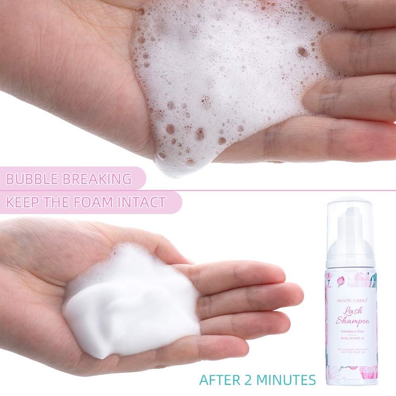 Eyelash Extension ShampooBrush60ml Eyelash Foam CleanerSafe and Mild Without IrritationRemove Makeup Residue &amp; MascaraPerfect For Salon Use And Home Care(rose)