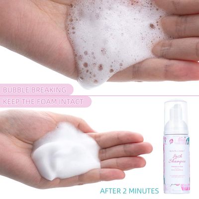 Eyelash Extension ShampooBrush60ml Eyelash Foam CleanerSafe and Mild Without IrritationRemove Makeup Residue &amp; MascaraPerfect For Salon Use And Home Care(rose)