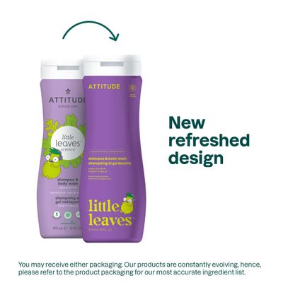 ATTITUDE Shampoo and Body Wash for Kids, EWG Verified Hair and Body Cleanser, Dermatologically Tested Soap, Plant and Mineral Based Bath Products, Vegan, Vanilla &amp; Pear, 16 Fl Oz