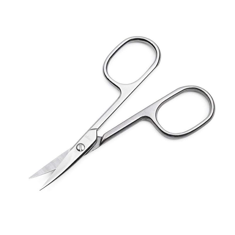 LIVINGO Premium Manicure Scissors Multi-purpose Stainless Steel Cuticle Pedicure Beauty Grooming Kit for Nail, Eyebrow, Eyelash, Dry Skin Curved Blade 3.5 inch