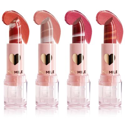 MLSMILE Marbled Sheer Lip Stick Makeup,Velvety Finish Naked-lip Feel, Full Coverage,Moisturize Lipstick Hydrating Lightweight, Long-lasting,Valentine&#39;s Gift for Women Girls