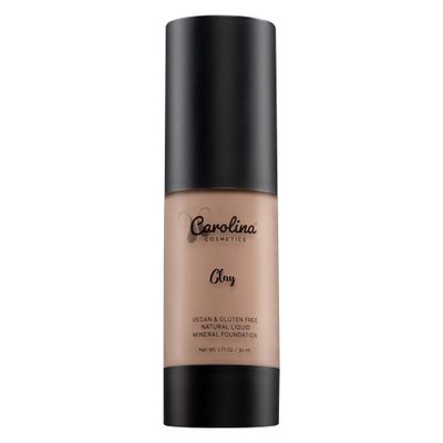 Carolina Cosmetics - Plant-Based Foundation in Clay Shade - Hydrating, Pore-Minimizing &amp; Buildable Coverage - Vegan, Non-GMO, Gluten-Free, Paraben-Free - Sun Protection - 1Fl Oz