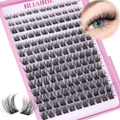 Ruairie Lash Clusters Wispy Eyelash Cluster Eyelash Extensions 154pcs Fluffy Volume Cluster Lashes 8-16MM D Curl Individual Lashes DIY Lash Extensions Natural Eye Lash Clusters