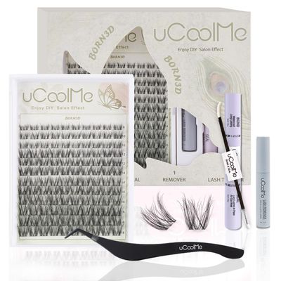 Born3D-ViVi Lash Clusters Kit 8-18mm Natural Eyelash Clusters Lightly Fluffy D Curl - WideSpan DIY Eyelash Extensions Kit Individual Fake Eyelashes Clusters Kit Ultra-Thin Invisible Lash Band