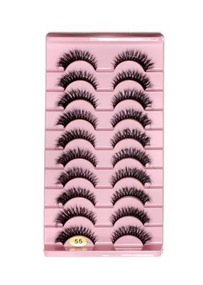 10Pairs 3D Faux Mink False Eyelashes Natural Messy Crisscross Eyelash Wispy Fluffy Fake eyelashes Extension Eye Makeup faux cils (55)