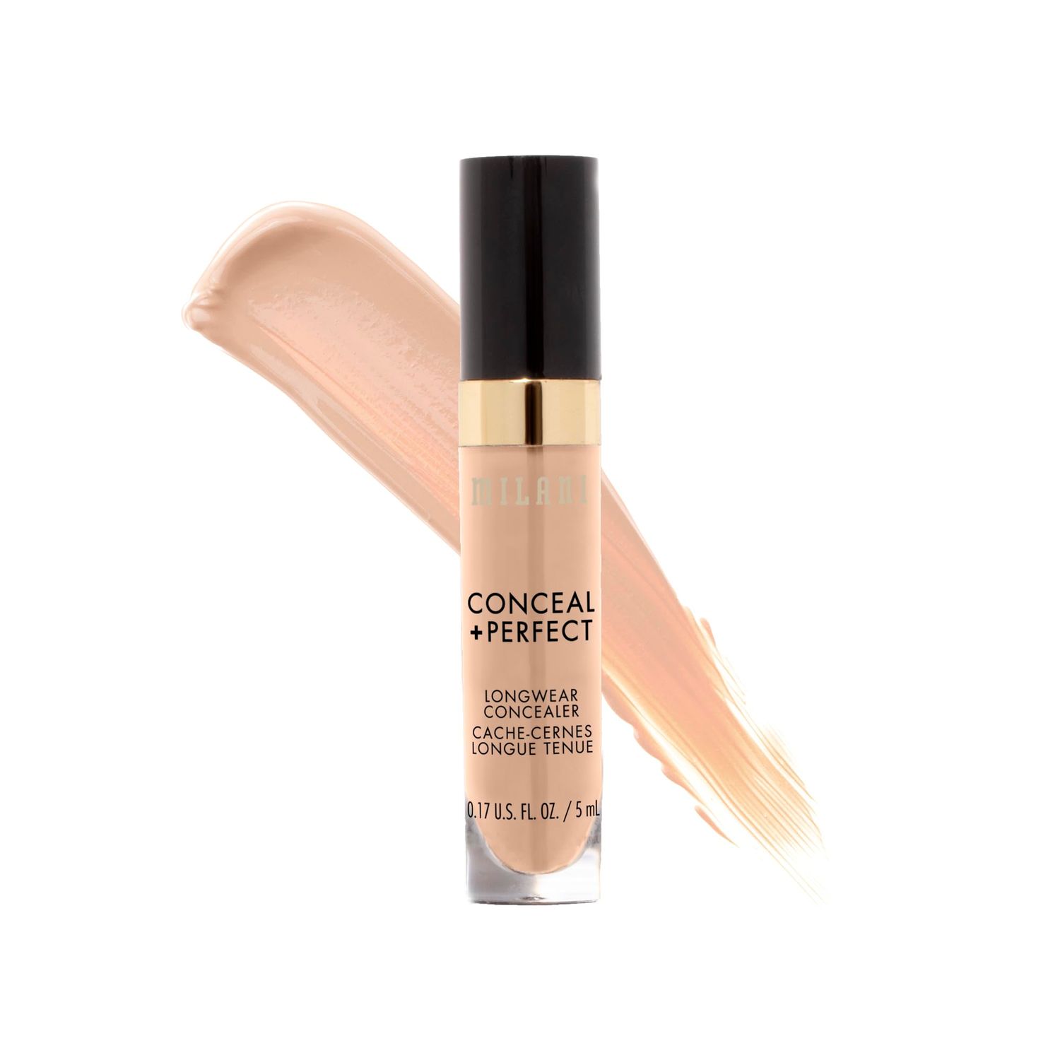 Milani Conceal  Perfect Longwear Concealer - Light Beige (0.17 Fl. Oz.) Vegan, Cruelty-Free Liquid Concealer - Cover Dark Circles, Blemishes &amp; Skin Imperfections for Long-Lasting Wear