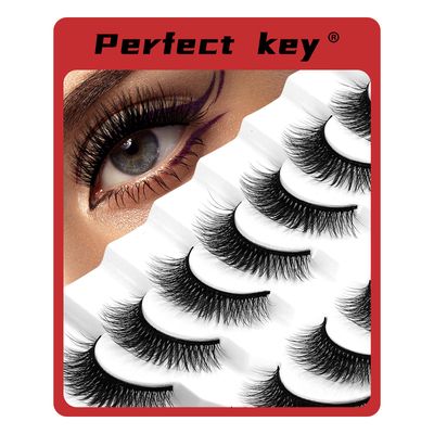 Perfect Key Faux Mink Eyelash Strips Natural Wispy Strip Lashes C Curl Strip Lashes That Look Like Extensions 16mm