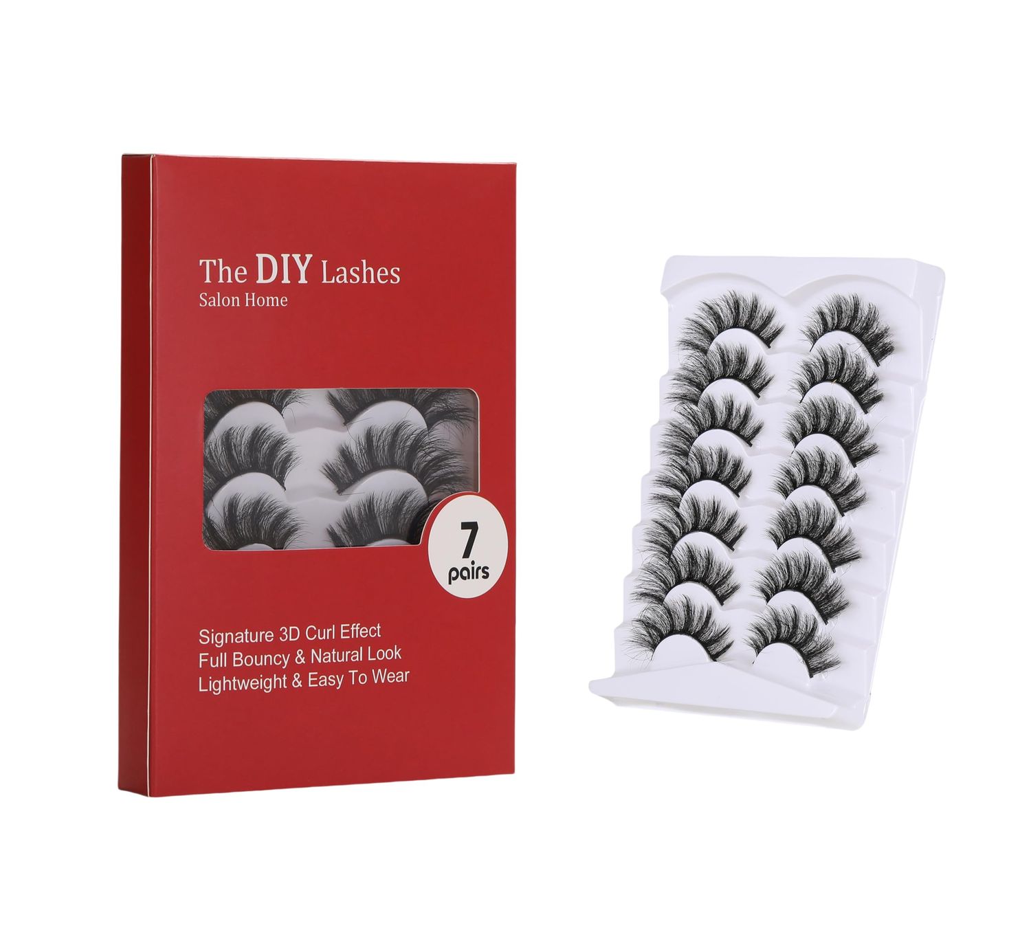 7 Pairs Natural False Eyelashes,Reusable Mink Cat Eye Lashes Fluffy Volume Strip Lashes Natural Look Extensions Thick Volume Lashes Long Eyelashes,Easy to Wear and Remove (Dense)