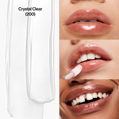Revlon Super Lustrous The Gloss, Lip Gloss Makeup Stocking Stuffers for Women, Non-Sticky, High Shine Finish, 200 Crystal Clear, 0.13 Oz