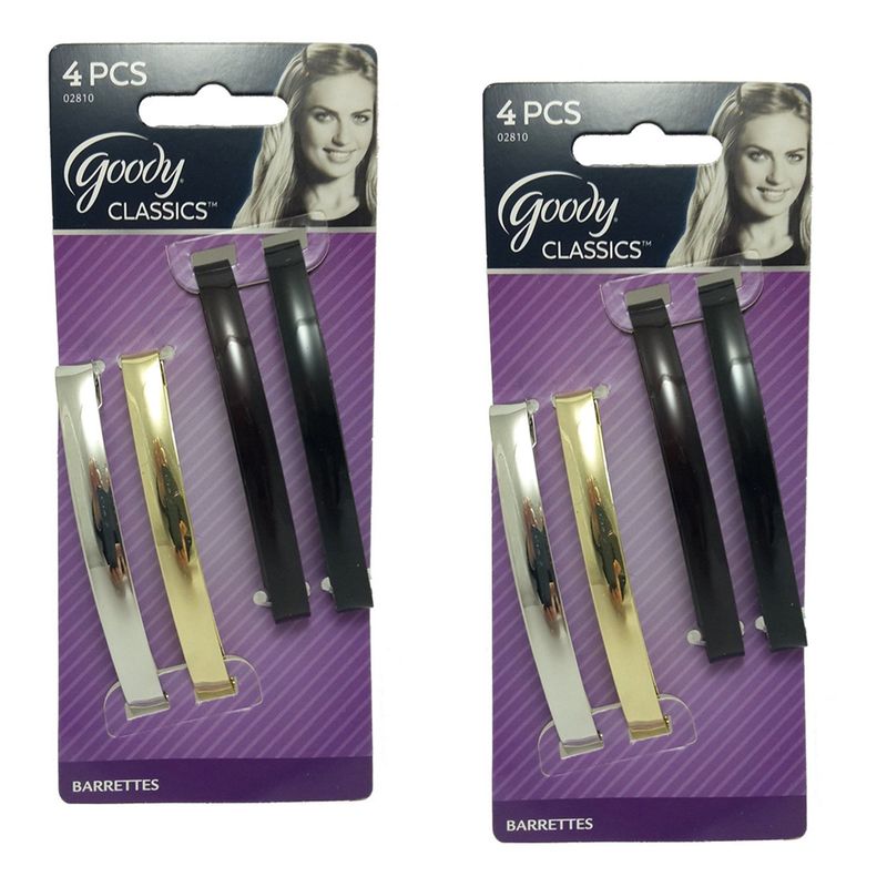 Goody Womens Classic Metal Domed Barrettes (3-14 inches) (2 Pack of 4)