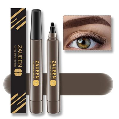 Tattoo Eyebrow Pen, Microblading Fork Tip Brow Pencil, Waterproof, Smudge-Proof, 48 Hours Long Lasting, Natural Looking (BLACK BROWN)