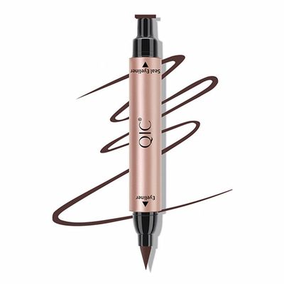 Go Ho Liquid Eyeliner Stamp Wingliner,Brown Winged Eyeliner Stamps for Cat Eyes,Long lasting Super Slim Precise Felt Tip Liquid Eye Liner Tattoo Tools,1 PC