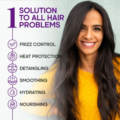 Hydrating Hair Serum for Frizzy and Damaged Hair - Keratin Hair Treatment for Dry Damaged Hair w Biotin, Castor Oil, Rosemary Oil, Hair Heat Protectant &amp; Anti Frizz Hair Serum For Frizzy Hair, 5 Oz