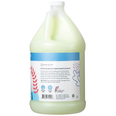 Ginger Lily Farms Botanicals Moisturizing Shampoo for All Hair Types, Island Tranquility, 100% Vegan & Cruelty-Free, Green Tea Lemongrass Scent, 1 Gallon (128 fl oz) Refill