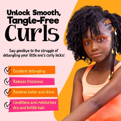 CurlyKids Textured Hair Care Set with Hair Detangler Spray, Kids Shampoo, Conditioner &amp; Creme for Curly, Frizzy, &amp; Wavy Hair | Sulfate &amp; Paraben-Free Formula to Detangle, Hydrate, and Revitalize Curls