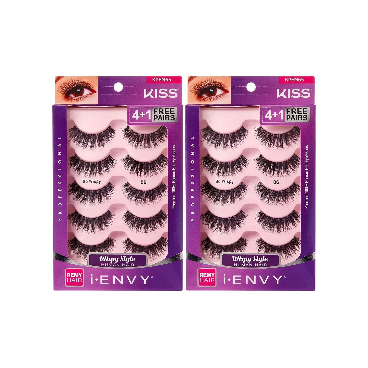iENVY by KISS So Wispy Eyelashes 5 Pair Multi Pack (KPEM65) (2 PACK) Natural Wispy Style Made with Natural Hair