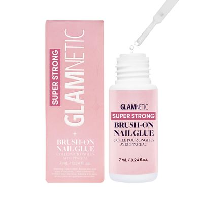 Glamnetic Super Strong Brush On Nail Glue | Brush Tip Applicator, Mess Free, Travel Friendly, Vegan | Durable &amp; Long-Lasting | .24 fl. oz.