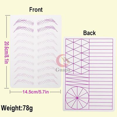 3 pcs Pink Microblading Hairstroke Practice Skin Hair strokes Pattern Pre-printed Silicone Practice Pad Permanent Makeup Eyebrow Tattoo Latex (White Skin-Purple Outline)